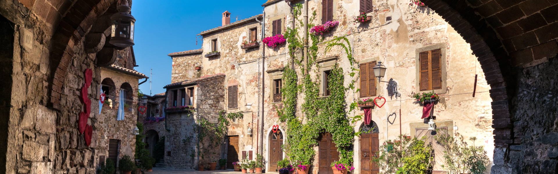 The ancient village of Montemerano, Tuscany, Italy.
